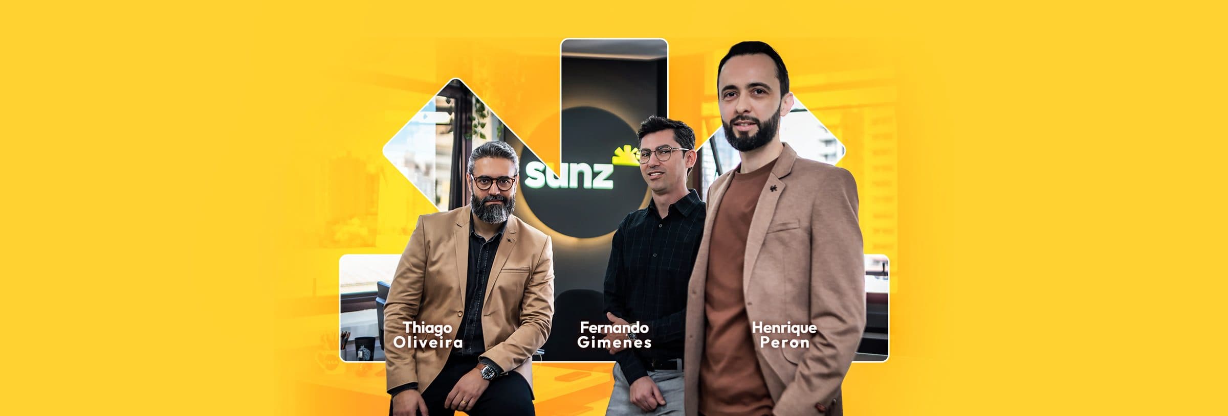 Sócios da Sunz: Thiago Oliveira, Fernando Gimenes e Henrique Peron